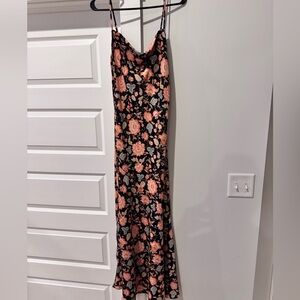 Forever 21 Black and Pink Floral Maxi Dress